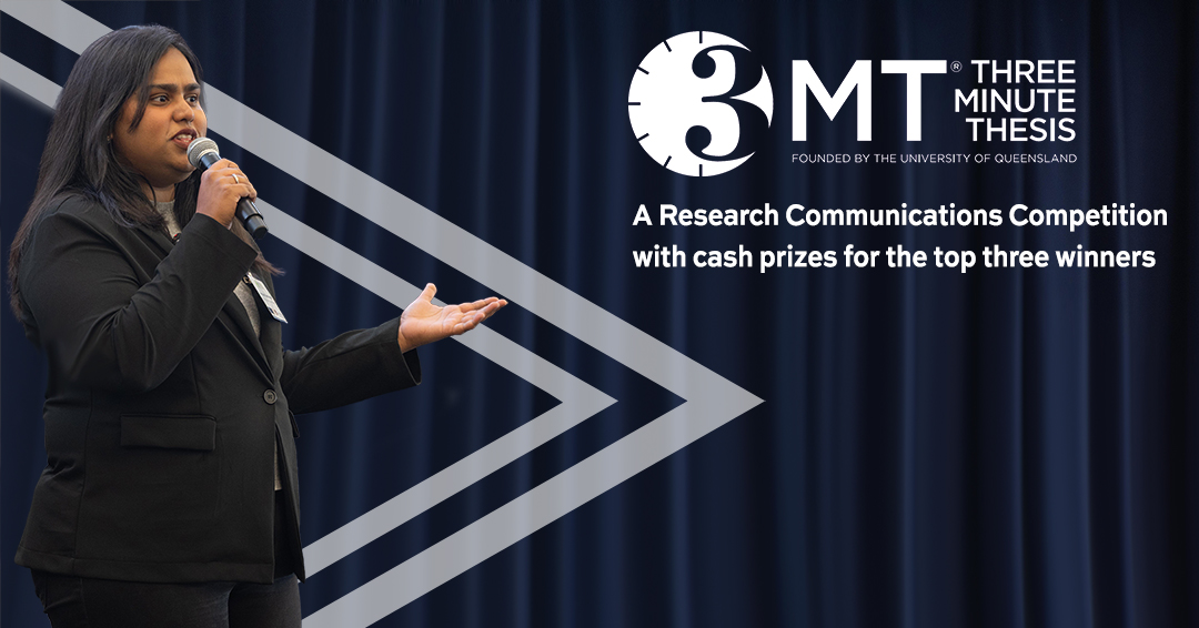 3MT presenter speaks to audience